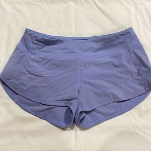 Lululemon ~ Speed Up Shorts 2.5” ~ size 4 ~ Periwinkle Blue